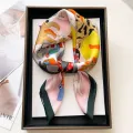 Luxury Brand 2024 Silk Square Scarf Women Cat Neck Hair Tie Band Beach Hijab Kerchief Head Headbands Bandana Female Foulard 70cm. 