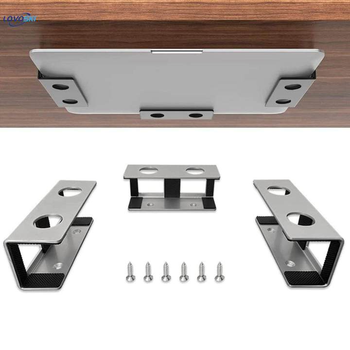 3x%20under%20Desk%20Laptop%20Mount%20Brackets%20Stand%20Set%20Enhanced%20Stability%20Metal%20under%20Tray%20Invisible%20-%20Image%203