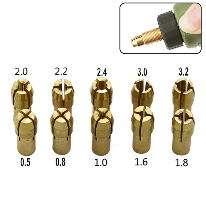7/12Pcs/Set%20Brass%20Collet%20Micro%20Drill%20Self-tightening%20Drill%20Bit%20Tool%20Chuck%20Adapter%20Quick%20Release%20Keyless%20Bit%20Adapt%202-5mm%20Fengshi%20-%20Image%202