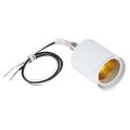 4X E27 Ceramic Screw Base Round LED Light Bulb Lamp Socket Holder Adapter Metal Lamp Holder with Wire White. 