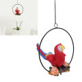 Parrot Crafts, Waterproof Beautiful Hanging Iron Ring Parrots for Courtyard for Balcony. 