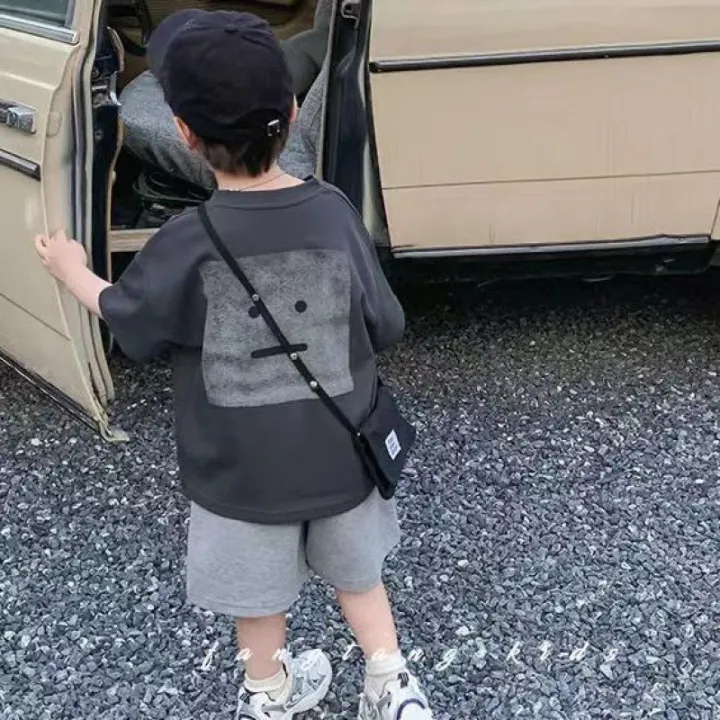 2024%20Summer%20New%20Boys%20Suit%20Shuai%20Pu%20Short%20Sleeve%20Shirt%20Boys%20Children%20Baby%20Fried%20Street%20Leisure%20Sports%20Long%20Shorts%20-%20Image%205