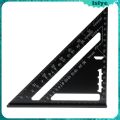 Right Angle 7 inch Aluminum Triangular Triangle Metric Scale Measure Ruler Carpenter Framing Measuring Tool. 