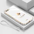 Maitus for iPhone 8 Plus/iPhone 7 Plus Back Cover + Lanyard Luxury 6D Plating Stylish Maple Leaf Phone Case Soft Silicone Camera Lens Protection Square Frame Mobile Cases Pouch. 