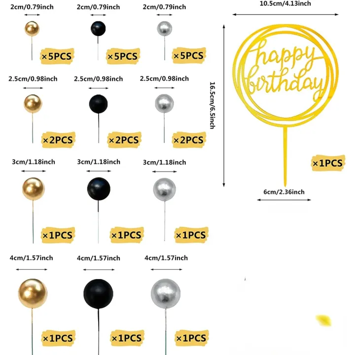 25pcs%20Black%20Gold%20Bubbles%20Balls%20Cake%20Topper%20Foam%20Balls%20Cake%20Topper%20Wedding%20Birthday%20Party%20Baby%20Shower%20Cake%20dessert%20Decoration%20-%20Image%204