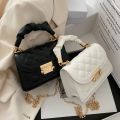 【FOOT SOFA】Women's Bag Popular Ins Women's Bag 2023 Classic Korean Fashion Hand Bag Small Square Chain Crossbody Bag. 