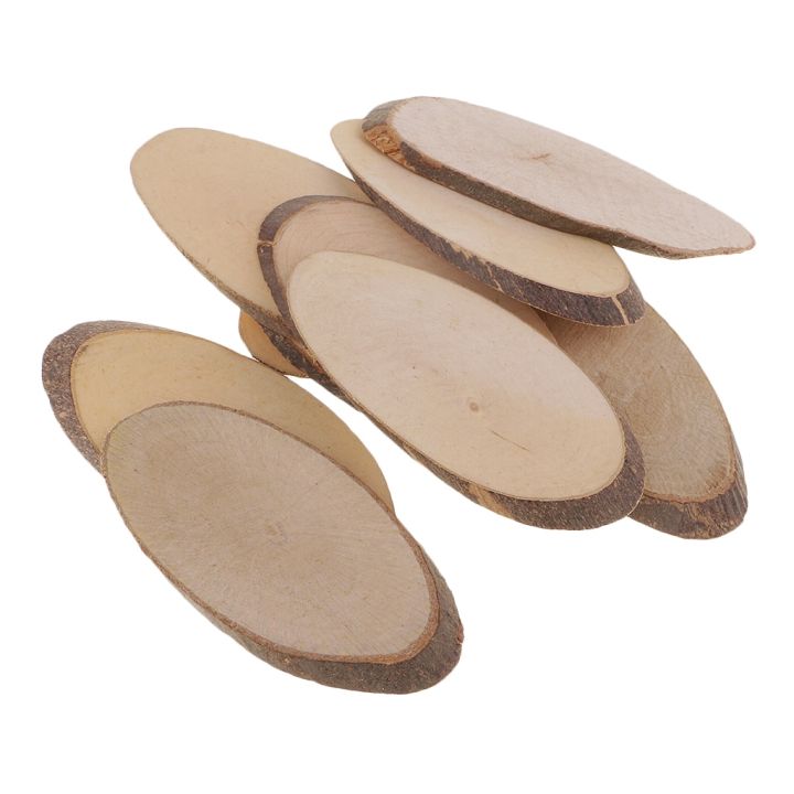 【0526muzhidiywanju9116】 Log Slices Oval Wedding Pyrography Rustic DIY Craft