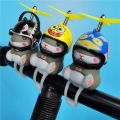 Cartoon Bike Bell Light Cute Hamster Model with Helmet Handle-Bar Glowing Horn for Bicycle Motorbike Fixed Cog-Blue. 