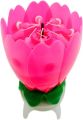 Music Candle for Birthday Cake Lotus Flower Candle. 