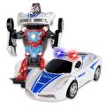 WolVol Robot Police Car Toy with Lights and Sounds for Kids, with Bump and Go Action. 