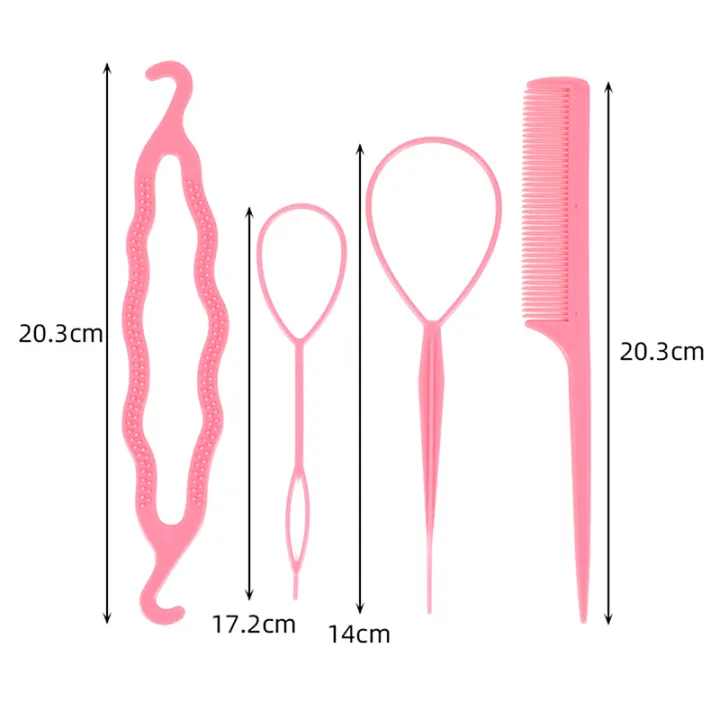 3/4/6pcs%20French%20Braid%20Tool%20Loop%20Elastic%20Hair%20Bands%20Remover%20Cutter%20Rat%20Tail%20Comb%20Metal%20Pin%20Tail%20Braiding%20Combs%20For%20Hair%20Styling%20-%20Image%205