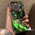 Trend Brand Anime Demon Slayer Case Compatible for IPhone 16 7Plus 11 14 13 15 12 Pro Max X XR XS Max 8 7 Plus SE 2020 Creative Cool Cartoon Couple Luxury Plating Metal Lens Soft Cover. 