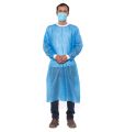 Blue Disposable Medical Isolation Gowns w/ Knitt Cuffs, Lab Dentists Hospital. 
