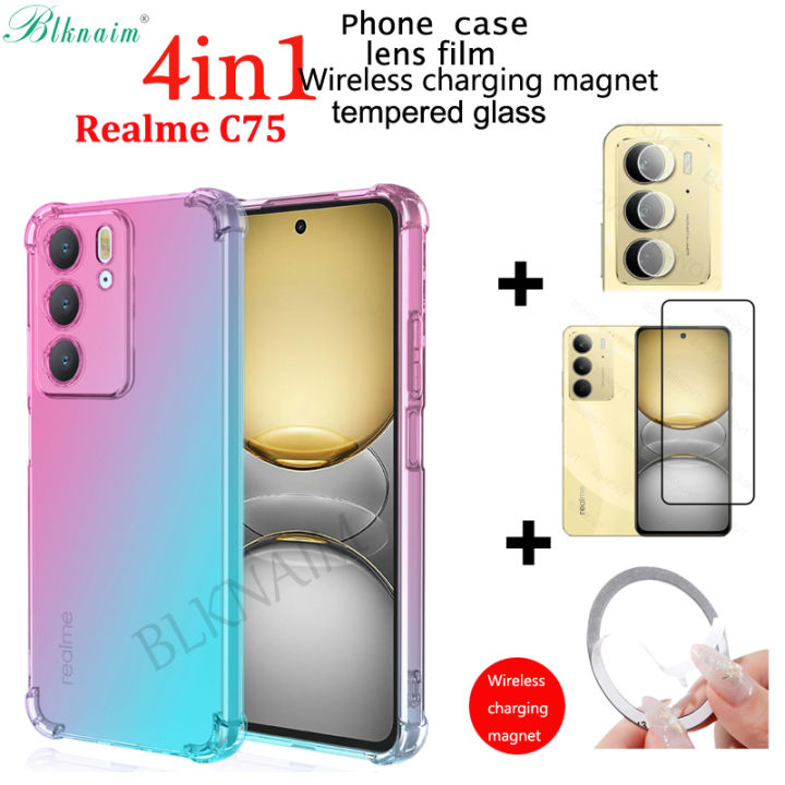 BLKNAIM%204-in-1%20NEW%20For%20Realme%20C75%20case%20Anti-fall%20Color%20phone%20case%20+%20Screen%20Protectors%20tempered%20glass+Magnetic%20car%20mount%20+Lens%20Film%20-%20Image%203