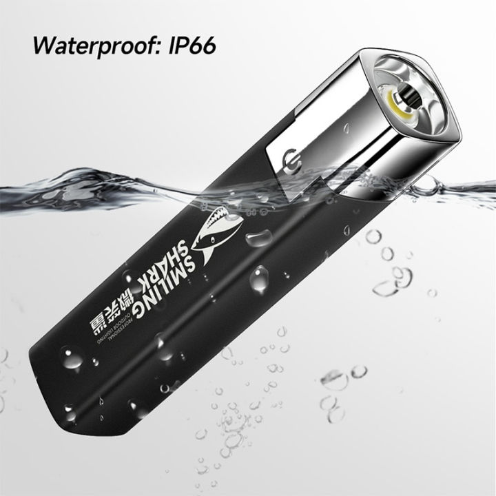 Super%20Bright%20Smile%20Shark%20LED%20Flashlight%20USB%20Rechargeable%2018650%20Battery%20Led%20Torch%20for%20Night%20Riding%20Camping%20Hunting%20Indoor%20Flash%20Light%20Portable%20Strong%20Light%20Long-range%20Small%20Rechargeable%20Lamp%20Power%20Bank%20Multi-Function%20Tent%20Camping%20Torch%20-%20Image%204