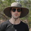 【HUT】 12Cm Brim Waterproof Buckets Hat For Men Summer UV Protection Sun Hat Outdoor Hiking Fishing Cap Fashion Panama Unisex Hat. 