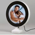 Personalized Magic Mirror Round Shape Photo Frame with LED Light. 