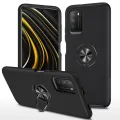 【ThinkWay】Transparent Cover and Magnetic Holder Car Stealth Ring Holder Ultra Thin Hard Shell Accessories Skin Feel Phone Case For Redmi Note9 4G China Version/Redmi 9T/Redmi 9 Power/Poco M3 & Mi 11. 
