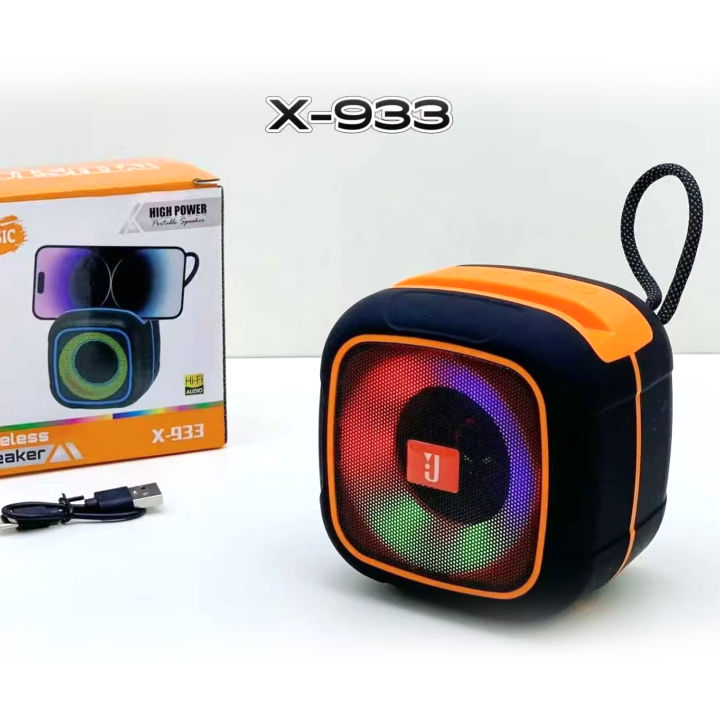 X-933 Bluetooth Rechargeable Speaker RGB Wireless Portable Rechargeable ...