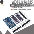 16 Bit I2C ADS1115 ADS1015 Module ADC 4 channel with Pro Gain Amplifier 2.0V to 5.5V for Arduino RPi. 