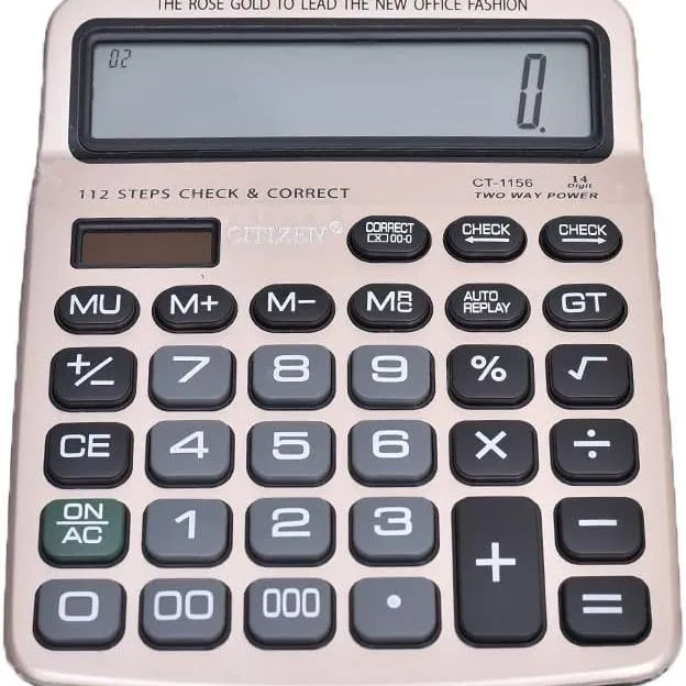 New Rose Gold 14 Digits Large key Desktop Calculator GTTTZEN CT-1156