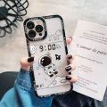 Moxmo Cute Space Astronaut Transparent Back Cover For iPhone 15 14 13 12 11 Plus Pro Max Mini XS Max XR X 8 7 SE 2020 Lens Protective Case ShockProof Soft Bumper Phone Case Mars NASA TPU. 