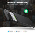 UGREEN 2.5" Hard Drive Enclosure, USB 3.0 to SATA III for 2.5 Inch SSD & HDD 9.5mm 7mm External Hard Drive Case Support Max 6TB with UASP Compatiable for Sea'gate, Toshiba, Samsung, Hitachi. 