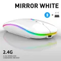 Bluetooth Wireless Mouse with USB, BT5.2 Rechargeable RGB Mouse for Laptop, PC, Macbook, 2.4GHz, 1600DPI. 