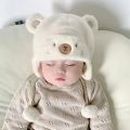 Lovely Winter Baby Bear Hats Soft Outdoor Newborn Bonnet Hats Ear Protection Fleece Wool Boys Girls Beanie Cap Kids. 
