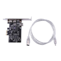 PCIe 4 Port (3X 6Pin+1X 4Pin) Firewire 800 IEEE 1394 Adapter Card High Speed 800Mbps Free 6Pin to 4Pin Cable Durable Easy Install. 