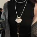 Linman Elegant Classic Women Girls Fashion Pearl LPortable ong Necklace Fashion Sweater Chains Luolong. 