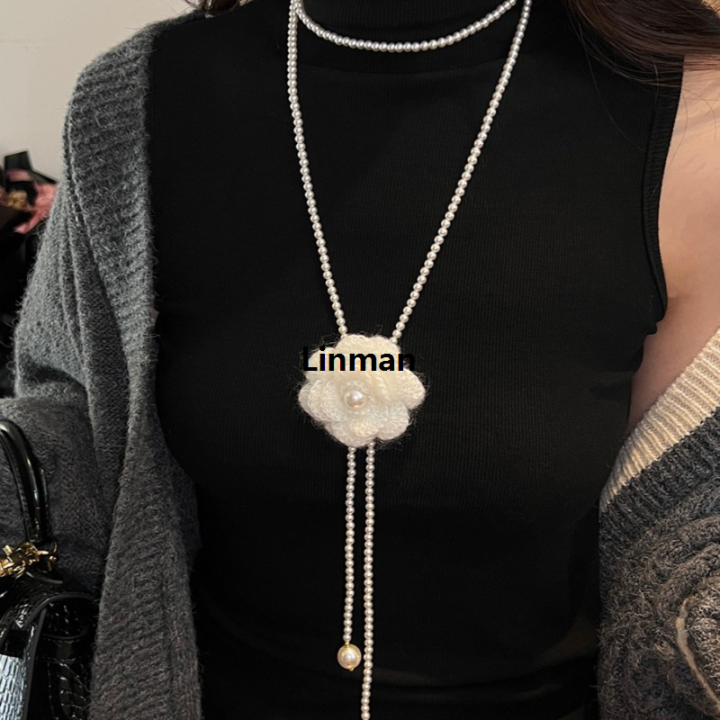 Linman%20Elegant%20Classic%20Women%20Girls%20Fashion%20Pearl%20LPortable%20ong%20Necklace%20Fashion%20Sweater%20Chains%20Luolong%20-%20Image%204
