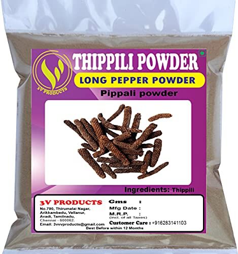 3V Products: Thippili Powder 100g | Pippali Powder | Long Pepper Powder(FROM IND)JEZ