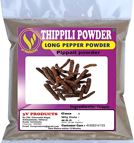 3V Products: Thippili Powder 100g | Pippali Powder | Long Pepper Powder(FROM IND)JEZ