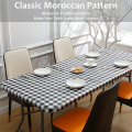 3 Pcs Tablecloth for Table,Stretch Waterproof Elastic Vinyl Picnic Table Cover with Flannel Backed Lining (Black). 