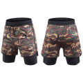 Men's 2 in 1 Training Shorts Quick-Dry Camouflage Pockets Basketball Running Shorts Gym Fitness Pants. 
