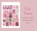 pink theme scrapbook stickers/asethetic scenery/peel off sticker sheets. 