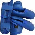 KARATE FOOT & SHIN Pads - S,M,L Sizes - Red or Blue Colour. 