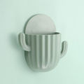 Household Wall-mounted Storage Rack Self-adhesive Seamless Cactus Storage Rack Toothbrush Holder Shaver Organizer Drain Shelf Bathroom Accessories. 