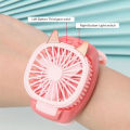 Portable Fan Mini Fan Portable Watch Fan with Comfortable Wrist Strap Colorful LED Light Three-speed USB Charging. 