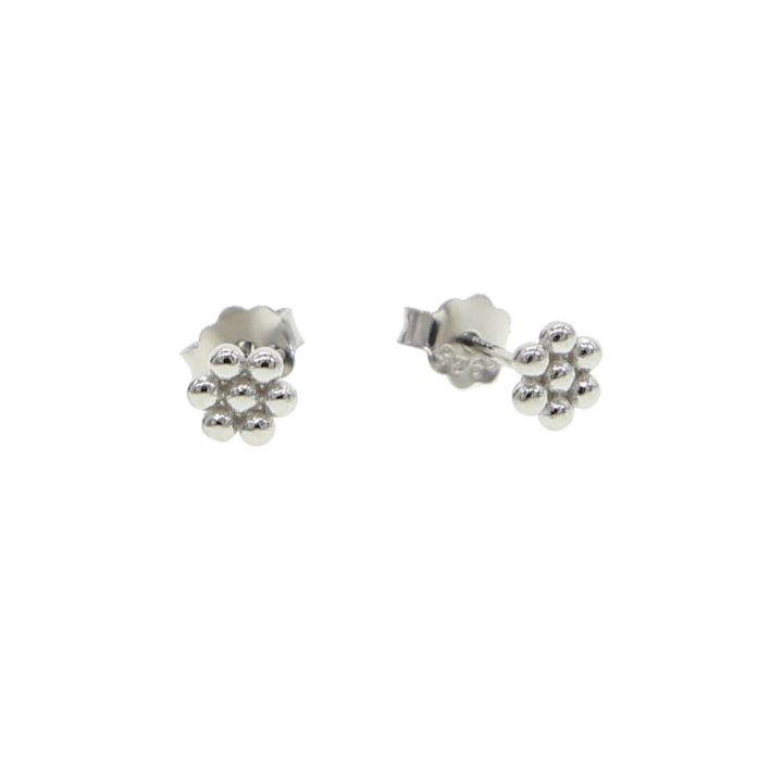 thumbnail image 2 of Rockabilly Dot Flower Stud Earrings – Cute Acrylic Dangle Earrings – Red White Black – 1 Pair 2 of 3