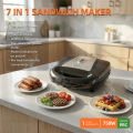 Greenlife 7 in 1 Sandwich Maker Quick and easy Stainless steel panel Non-Stick changeable plates Pre heat Multi function low fat. 