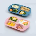 Divided Plates with Dividers, 4 Divided Children's Plates with Dividers, 5 Compartments, Reusable Dinner Plates, Children's Plates Divided for Adults Children (4 Dark Colours). 