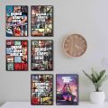 A4 Size (21 x 29.7 cm) Framed wall posters GTA 3 Gta vice city Gta 5 Gta 6 Grand Theft Auto game series wall posters wall decorations for any room. 