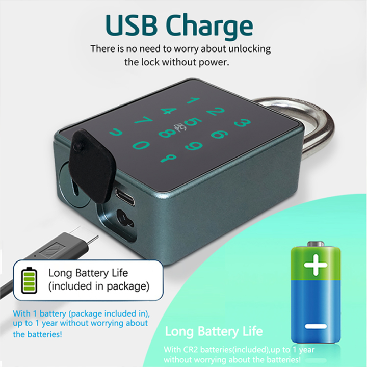 TTLock Password Padlock Bluetooth Padlock Electronic Padlock Touch ...