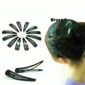 Metal Black Tic Tac Hair Clips Snap Non-Slip Metal Hair Clips 12 Pcs. 