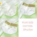 3Pcs High Waist Cotton Women's Panties Body Slimming Underwear Fashion Print Girls Briefs Plus Size Cute Panty Female Lingerie. 