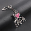 I Love Mama PAPA Family Valentine' S Gift I Love PaPa Father's Day Letters Metal Keychains Mother's Day. 