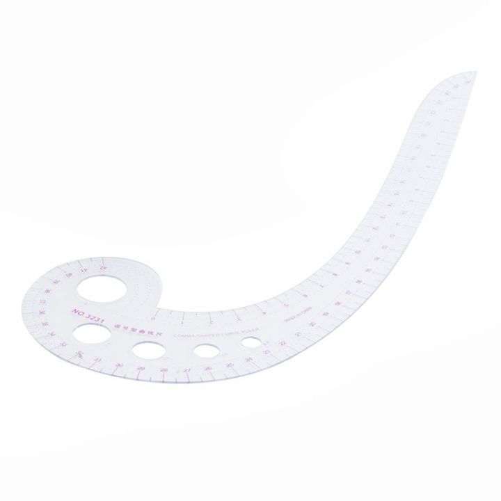SODIAL(R)%2011.8"%20Long%20Comma%20Shaped%20Plastic%20Transparent%20French%20Curve%20Ruler%20Spline%20-%20Image%203