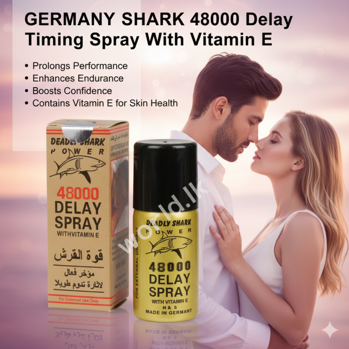18+ Germany Original SHARK 48000 With Vitamin E Spray for Men hb 17 Increase Delay Timing Spray for Men